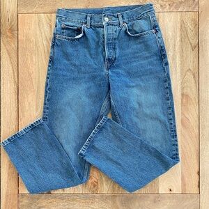 Topshop Women's Straight Blue Jeans